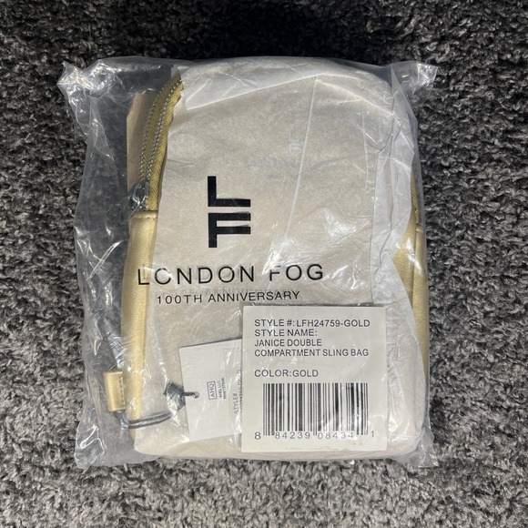 London Fog Handbags - London Fog Janice Gold Sling Bag Crossbody Double Compartment NWT $68